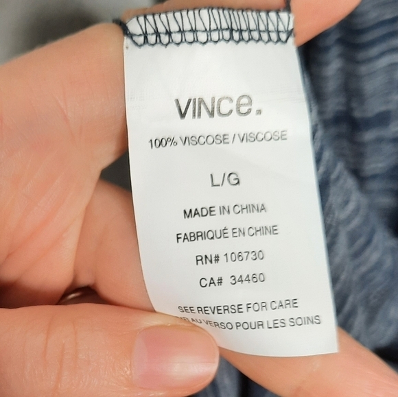 Vince Blue Space Dye Racerback Maxi Dress L - Picture 5 of 6